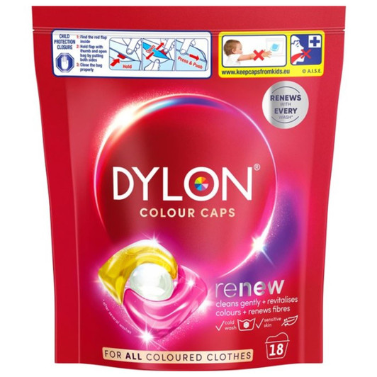 Dylon Colour Caps Laundry Detergent 18 Wash Loads For All Coloured Clothes