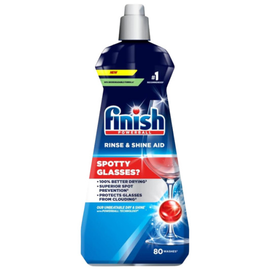Finish Rinse Aid Dishwasher Cleaner 400ml For Glasses Spot Prevention