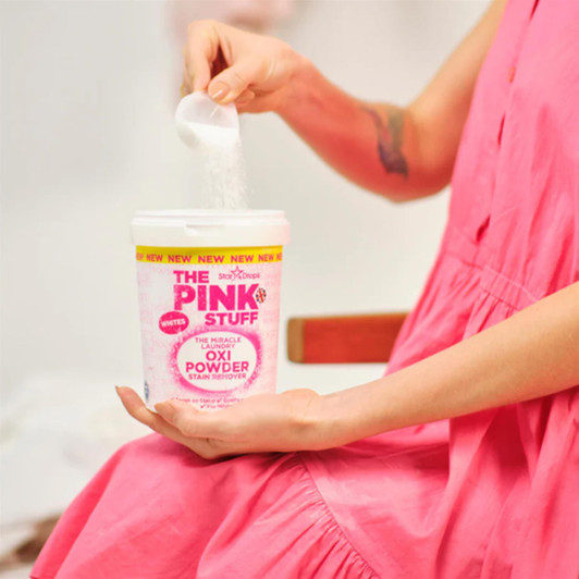 Pink Stuff  The Miracle Laundry Oxi Stain Remover Powder 1kg For Whites