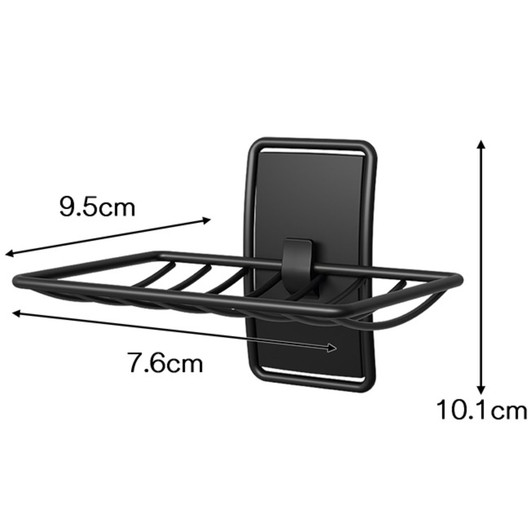 3M BATH34-MB Command Bathroom Soap Dish Damage-Free Hold Matte Black