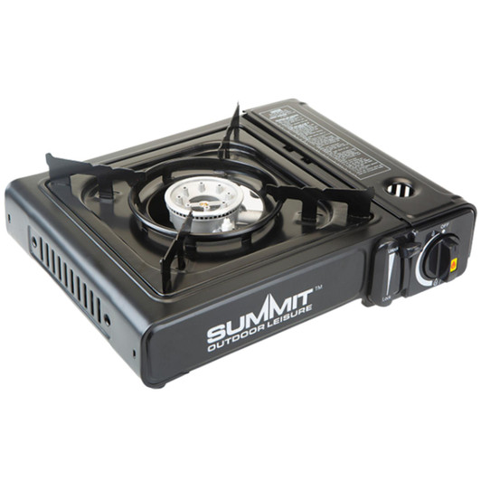 Summit Camping Portable Gas Stove with Carry Case Black