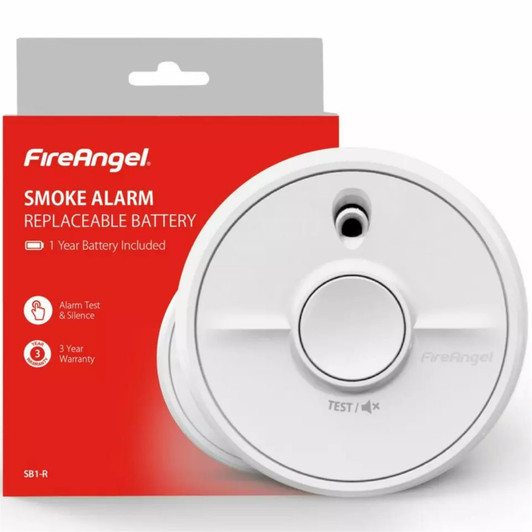 FireAngel SB1-R Smoke Alarm withReplaceable Battery and Test/Silence Button