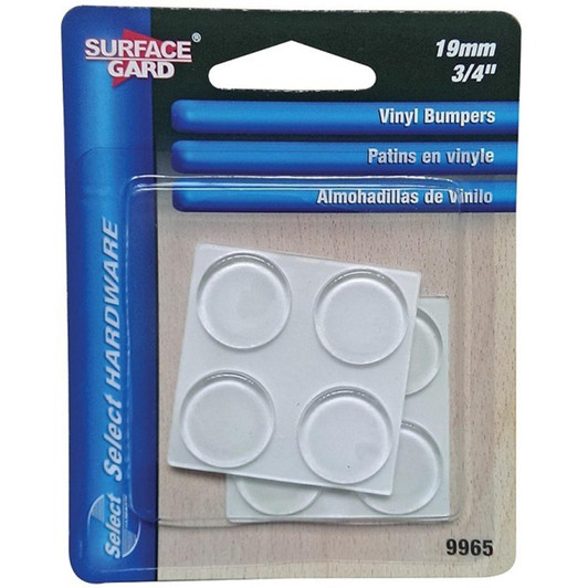 Shepherd Hardware 9965 Round Surface Gard Vinyl Bumper 19mm Pads Pack of 8