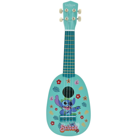 Lexibook K230D Disney Stitch My First Wooden Ukulele with 4 Nylon Cords 53cm