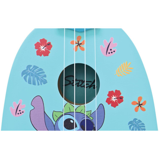 Lexibook K230D Disney Stitch My First Wooden Ukulele with 4 Nylon Cords 53cm
