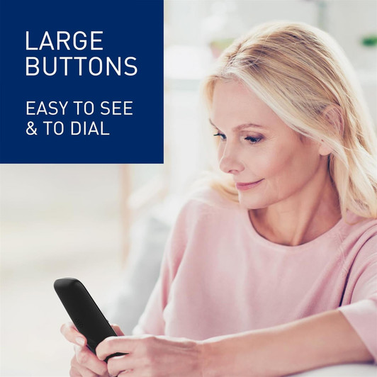 Panasonic KXTGU130EB Big Button Digital Cordless Telephone Call Block - Black