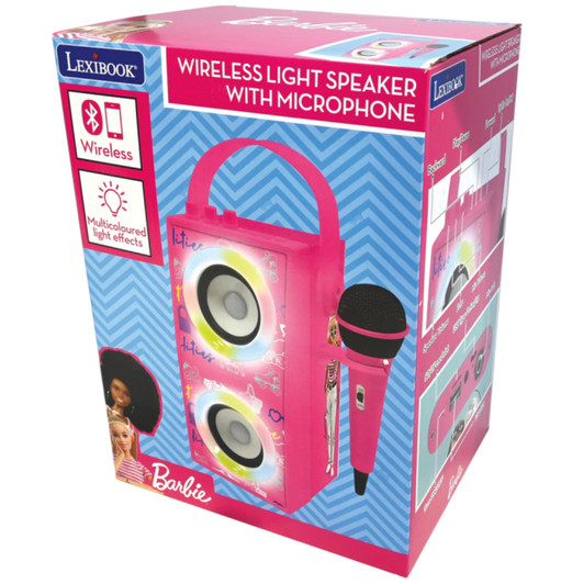 Lexibook BTP180BBZ Barbie Portable Bluetooth Speaker with Lights & Microphone