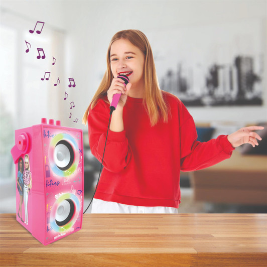 Lexibook BTP180BBZ Barbie Portable Bluetooth Speaker with Lights & Microphone