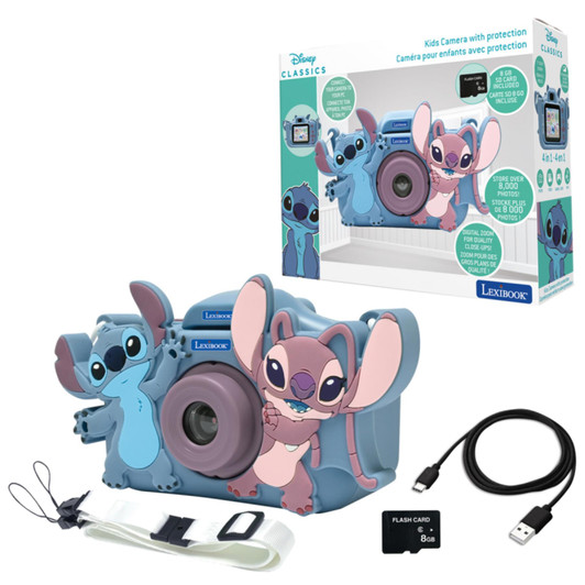 Lexibook DJ078D Disney Stitch Kids Camera with Protective Cover