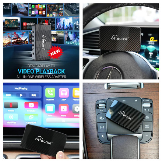 Ottocast Play2Video Wireless Android Auto CarPlay Car All-in-One Adapter CA-400
