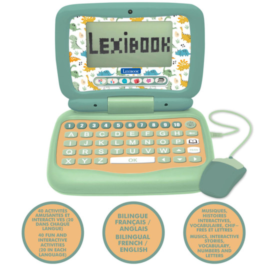 Lexibook My First Dinausaur Educational Laptop - Engish/French - JC398DINOI1