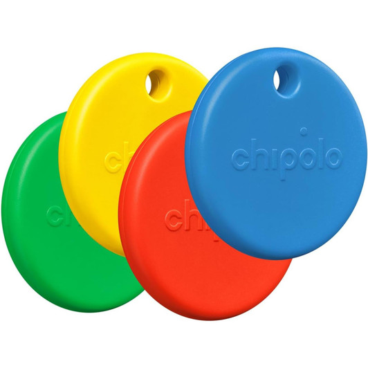 Chipolo POP Bluetooth Tracker 4-Pack Coloured Loud Finder Apple Google Compatible