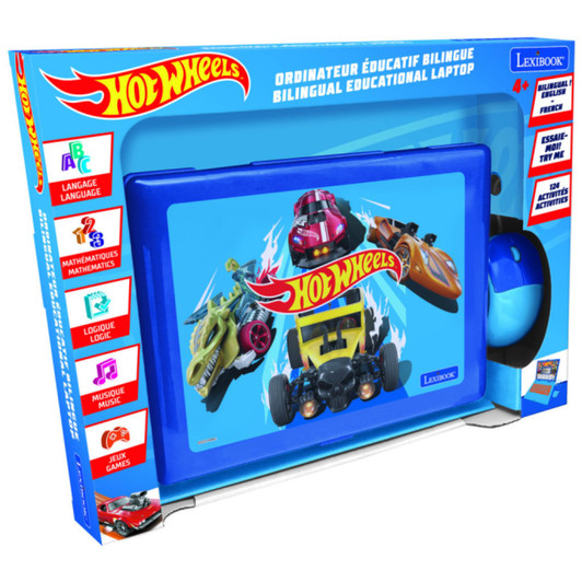 Lexibook JC598HWI1 Hot Wheels Bilingual Educational Laptop with 124 Activites