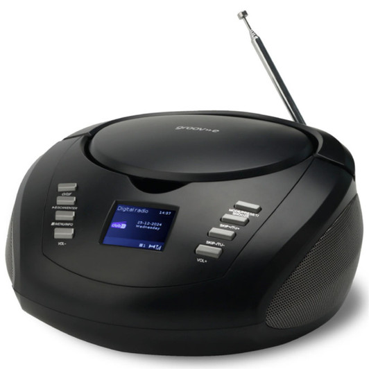 Groov-e GVPS763BK DAB Boombox Portable CD Player with DAB/FM Radio - Black