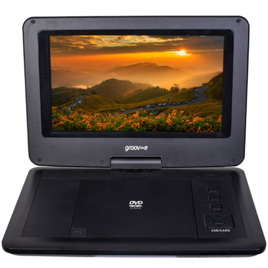 Groov-e GVDP02BK 10.1 inch Portable DVD Player with Swivel Screen - Black