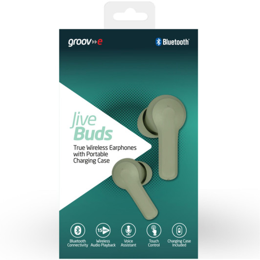 Groov-e GVTW04GN Jive Buds True Wireless Earphones with Charging Case - Green