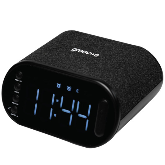 Groov-e GVCR06BK Atlas II Alarm Clock Radio with Bluetooth Speaker Charging Pad