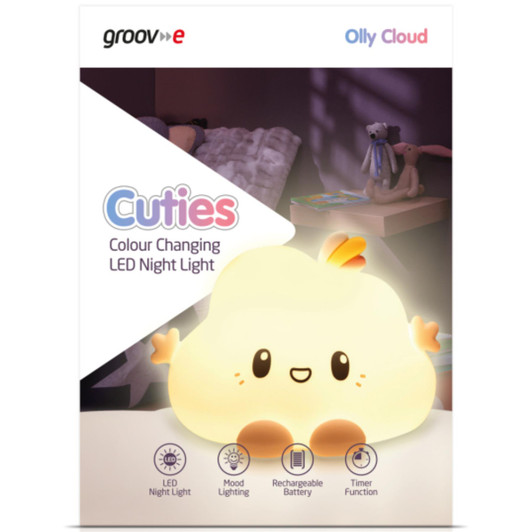 Groov-e GVLT01CL Rechargeable Colour Changing LED Night Light - Olly Cloud