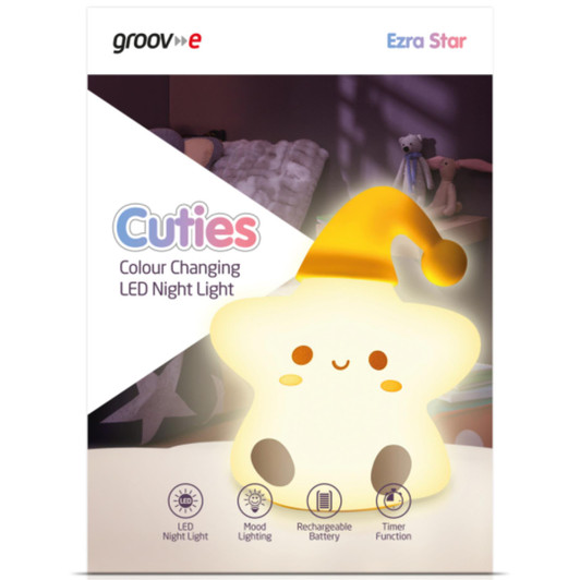 Groov-e GVLT01ST Rechargeable Colour Changing LED Night Light - Ezra Star