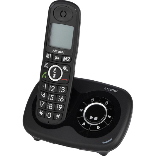 Alcatel Big Button Digital Cordless Phone with Answering Machine, Black