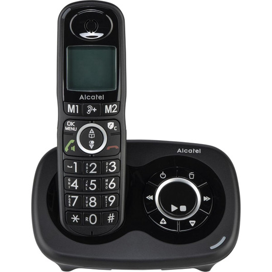 Alcatel Big Button Digital Cordless Phone with Answering Machine, Black