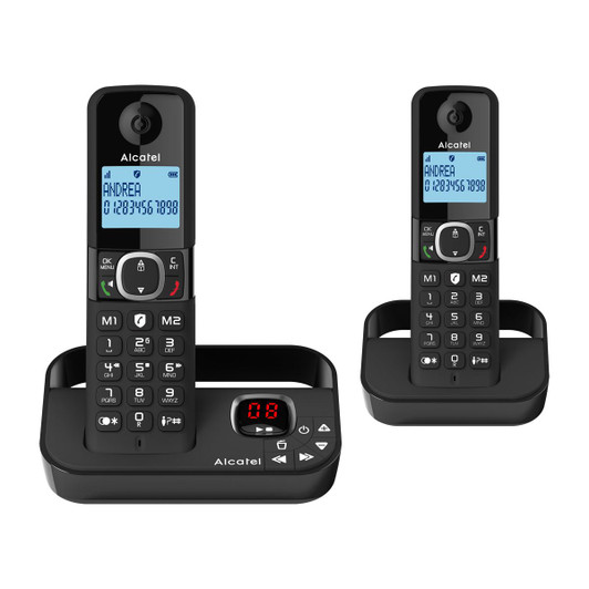 Alcatel Digital Twin Cordless Phone with Ans. Machine & Smart Call Block - Black