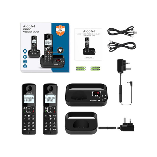 Alcatel Digital Twin Cordless Phone with Ans. Machine & Smart Call Block - Black