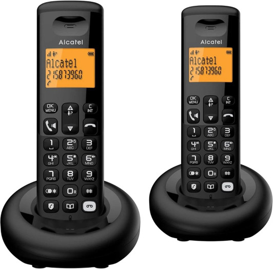 Alcatel Digital Twin Cordless Phone with Answering Machine & Call Block - Black