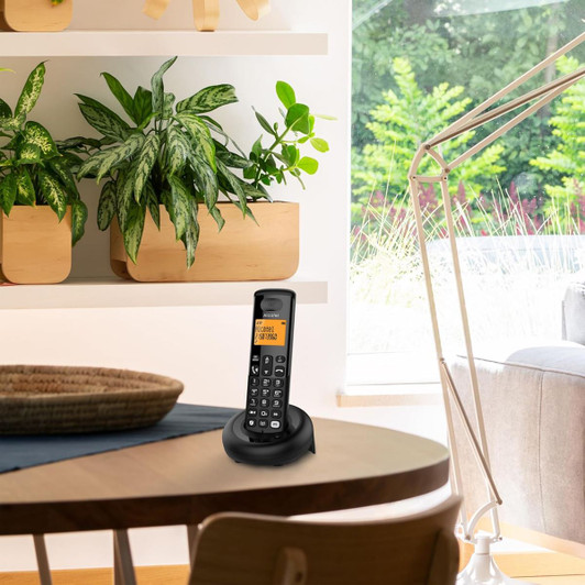 Alcatel Digital Triple Cordless Phone with Answering Machine & Call Block- Black