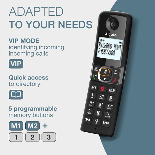 Alcatel Digital Triple Cordless Phone with Ans. Machine & Smart Call Block - Black