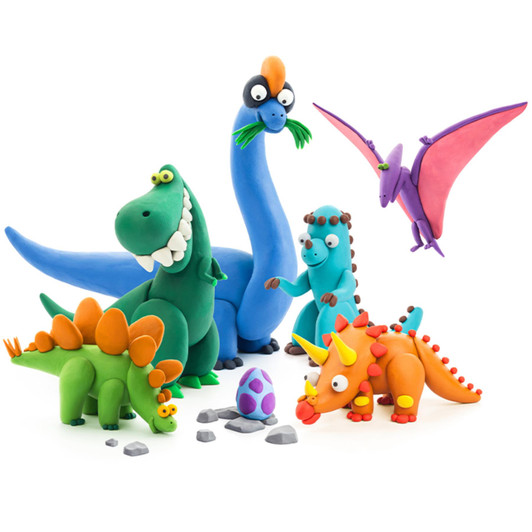 Hey Soft Modeling Clay 15 Cans & 2 Modelling Tool/Dinos Set