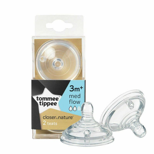 Tommee Tippee Closer to Nature Teat Medium Flow 2Pk