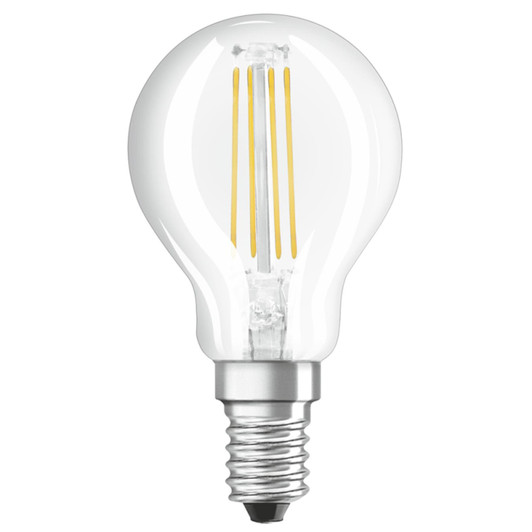 Osram LED 4W E14 Filament Clear Glass Mini Globe SES Bulb - Twin Pack