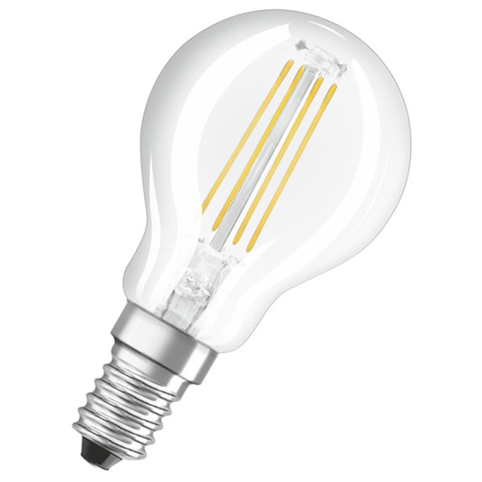 Osram LED 4W E14 Filament Clear Glass Mini Globe SES Bulb - Twin Pack