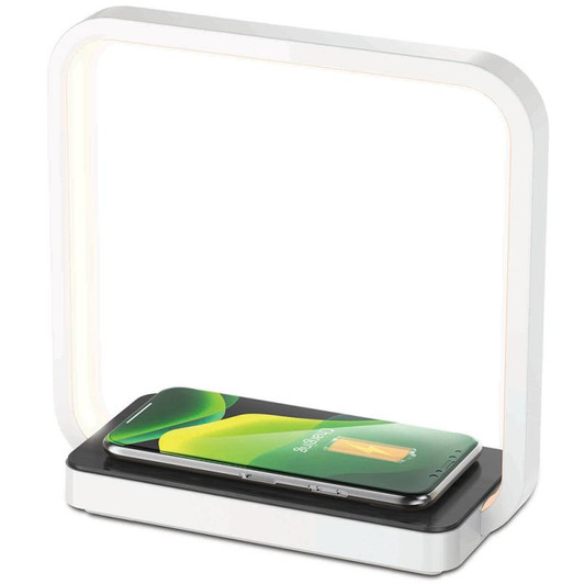 Groov-e GVWC05WE, Artemis LED Touch Lamp with Wireless Charging Pad - White