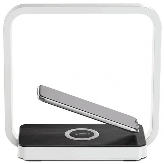 Groov-e GVWC05WE, Artemis LED Touch Lamp with Wireless Charging Pad - White