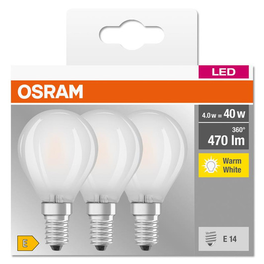 Osram LED Frosted Filament 4W Mini Globe SES (E14) 3 PACK