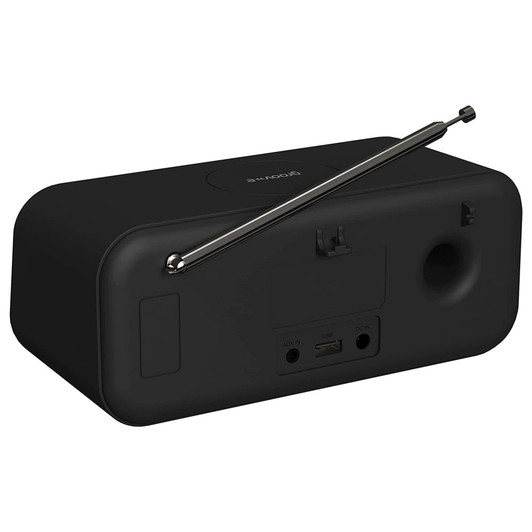 Zeus DAB/FM Clock Radio with Wireless Charging Pad & Bluetooth - Black