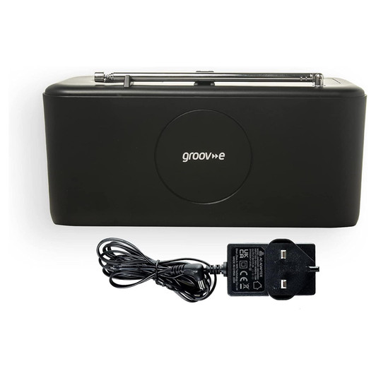Zeus DAB/FM Clock Radio with Wireless Charging Pad & Bluetooth - Black