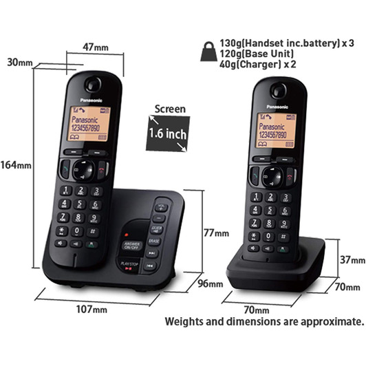 Panasonic Digital Cordless Answer Phone with Nuisance Calls Block - Triple