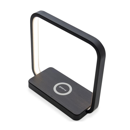 Groov-e GVWC05BK, Artemis LED Touch Lamp with Wireless Charging Pad - Black
