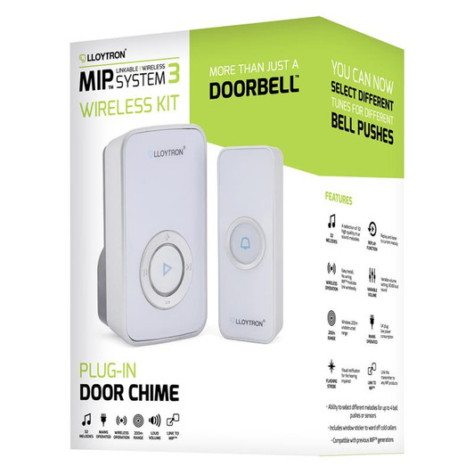 Lloytron B7531WH Melody MIP3 Plugin Door Chime Kit - White