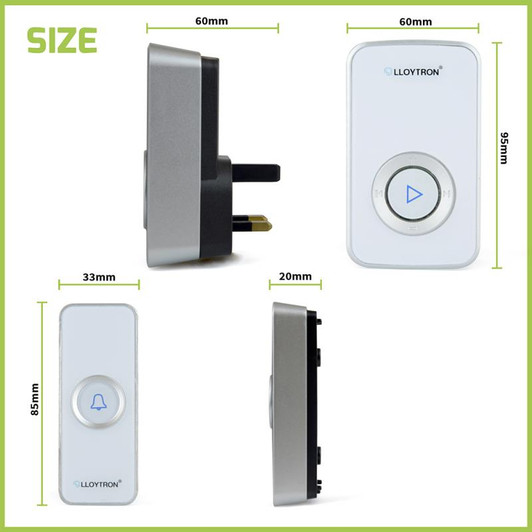 Lloytron B7531WH Melody MIP3 Plugin Door Chime Kit - White