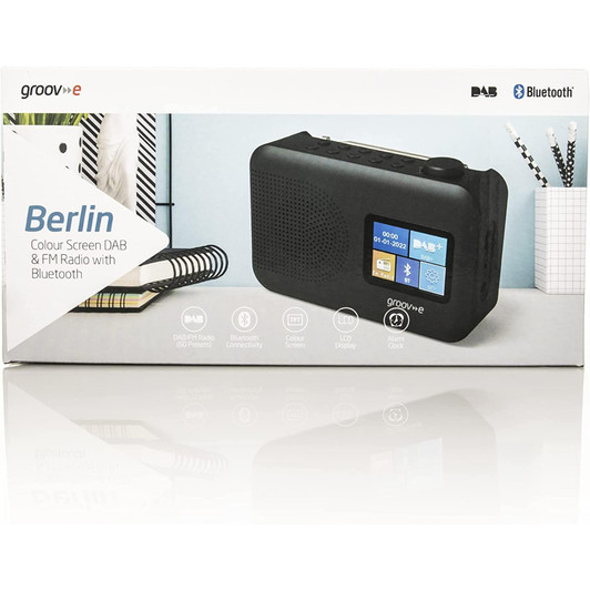 Berlin Portable Colour Screen DAB/FM Radio with Bluetooth - Black