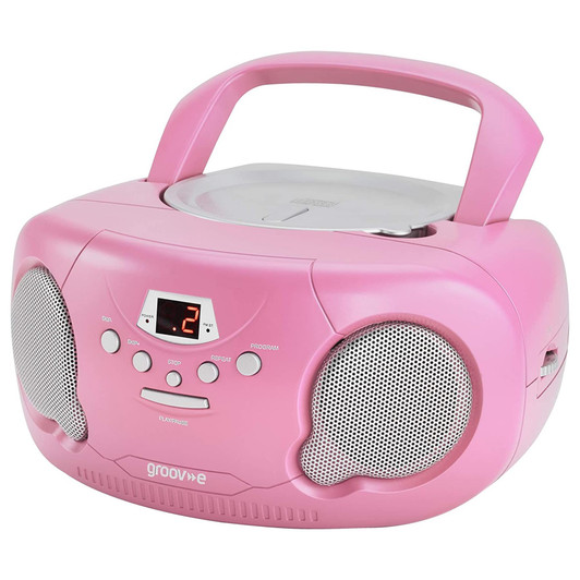 Groov-e Original Boombox Portable CD Player & Radio?with Chidrens Stories CD?Pink
