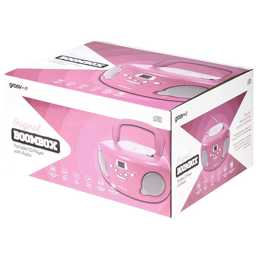 Groov-e Original Boombox Portable CD Player & Radio?with Chidrens Stories CD?Pink