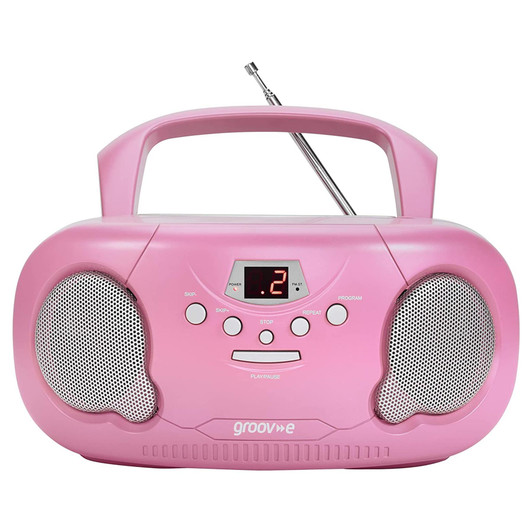 Groov-e Original Boombox Portable CD Player & Radio?with Chidrens Stories CD?Pink