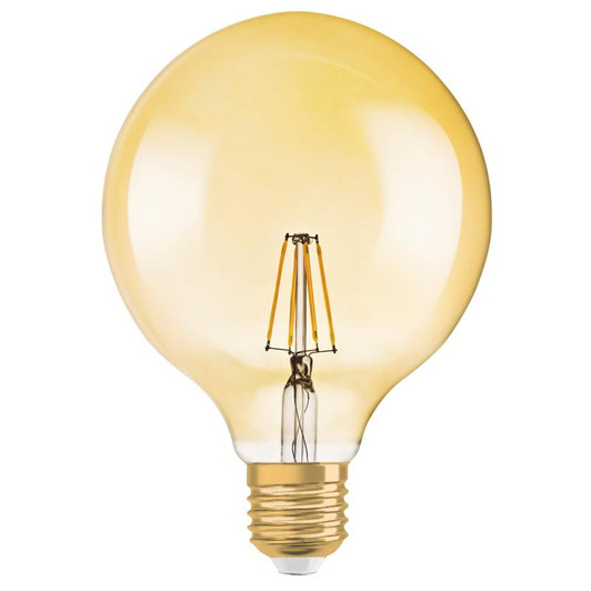 1906 LED 7W Vintage Filament Gold Glass Globe Dimmable ES Bulb
