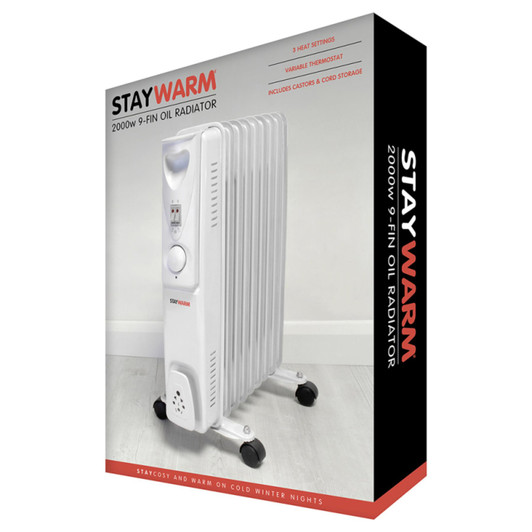 Lloytron Staywarm 2000w 9 Fin Oil Radiator
