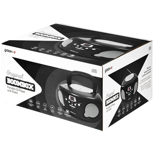 Groov-e Original Boombox Portable CD Player & Radio?with Chidrens Stories CD?Black